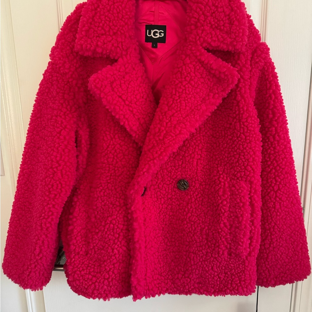 UGG Gertrude Teddy Coat Short - Cerise